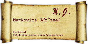 Markovics József névjegykártya